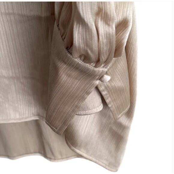 NWT Banana Republic Crinkle Volume-Sleeve Blouse Sz L - Picture 4 of 5
